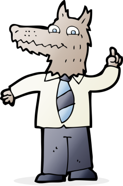 Bir insan tarafından çizilmiş bir fikri olan çizgi film iş kurdu.