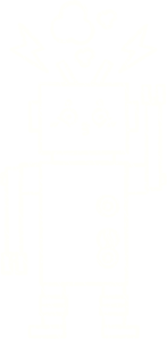 Bir insan tarafından çizilen robot tebeşiri.