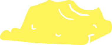 Bir insan tarafından çizilmiş düz renkli çizgi film tereyağı