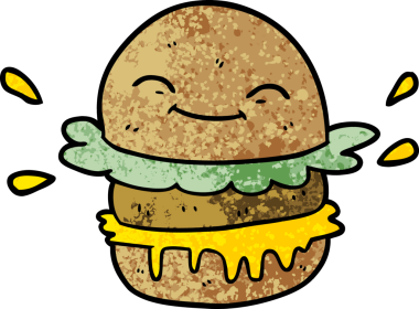 Bir insan tarafından çizilmiş fast food hamburgeri.