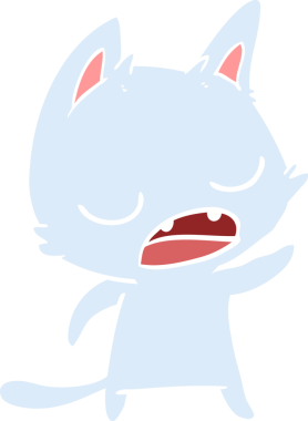 Konuşan kedi düz renkli çizgi film Bir insan tarafından çizildi