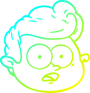 Bir insan tarafından çizilmiş bir çizgi film erkek yüzü çizimi.