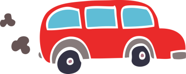 Bir insan tarafından çizilmiş bir otobüsün çocuk çizimi