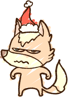 Bir insan tarafından çizilen Noel Köpeği Tebeşiri