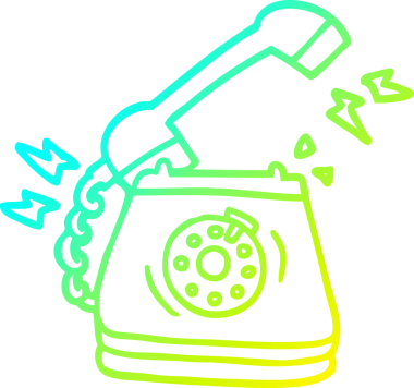 Bir insan tarafından çizilmiş telefon karikatürünün soğuk eğimli çizimi