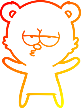 Bir insan tarafından çizilmiş, sıkılmış bir ayı çizgi filminin sıcak gradyanı.