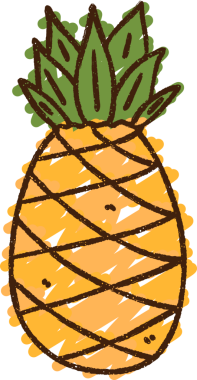 Bir insan tarafından çizilmiş ananas tebeşiri.