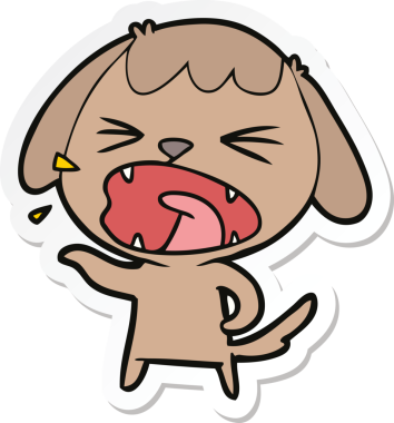 Bir insan tarafından çizilmiş şirin bir köpeğin çıkartması.