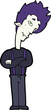 Bir insan tarafından çizilmiş bir vampir çizgi filmi.