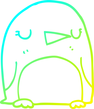 Bir insan tarafından çizilmiş bir penguen karikatürü.