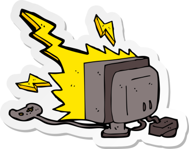 Bir insan tarafından çizilmiş bir çizgi film bilgisayar oyununun çıkartması