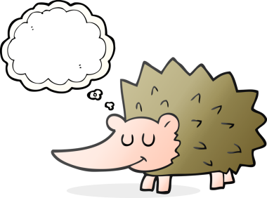 Bir insan tarafından çizilmiş serbest çizim balon kirpi.