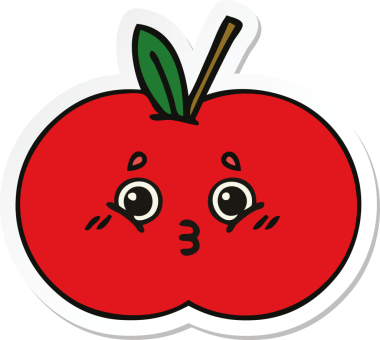 Bir insan tarafından çizilmiş kırmızı bir çizgi filmin çıkartması.