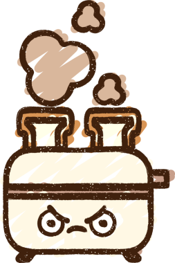 Bir insan tarafından çizilen tost makinesi tebeşiri