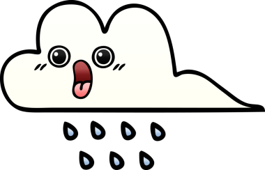 Bir insan tarafından çizilen yağmur bulutunun gölgeli çizimi