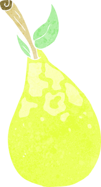 Bir insan tarafından çizilmiş bir armut.