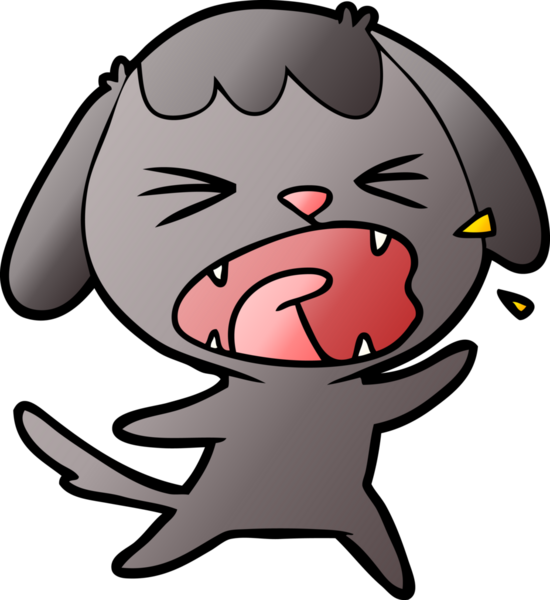 Bir insan tarafından çizilmiş şirin bir köpek havlaması.