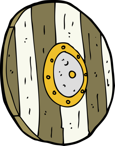 Bir insan tarafından çizilmiş ahşap bir kalkan.