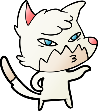 Bir insan tarafından çizilmiş akıllı çizgi film tilkisi.