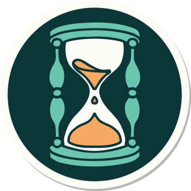 Bir insan tarafından çizilmiş geleneksel bir saat camı dövmesi.