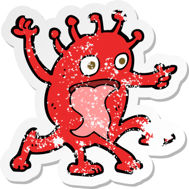 Bir insan tarafından çizilmiş garip bir çizgi filmin gerilimli yapıştırması.