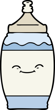 Bir insan tarafından çizilmiş mutlu su şişesi.