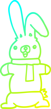 Bir insan tarafından çizilmiş bir çizgi film tavşanı çizimi