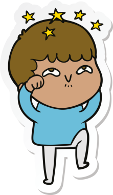 Bir insan tarafından çizilmiş bir karikatür çıkartması.