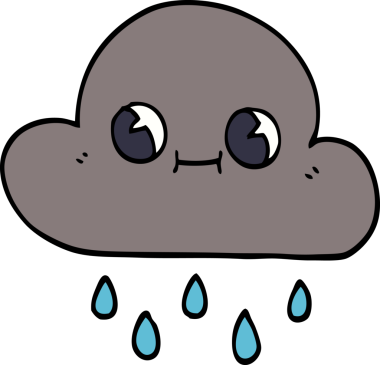 Bir insan tarafından çizilmiş karalama yağmur bulutu