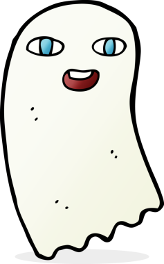 Bir insan tarafından çizilmiş komik çizgi film hayaleti.