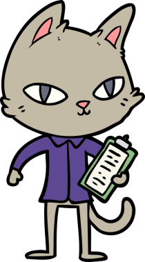 Bir insan tarafından çizilmiş bir ofis kedisi.