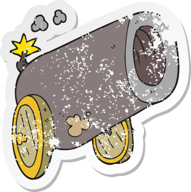 Bir çizgi filmin gerilimli çıkartması. Bir insan tarafından çizilmiş büyük top.