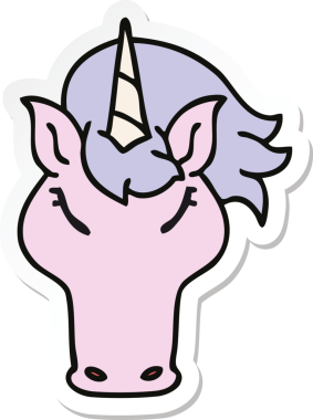 Bir insan tarafından çizilmiş tek boynuzlu atın garip bir el yazısı.