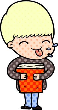 Bir insan tarafından çizilmiş çizgi film çocuğu.