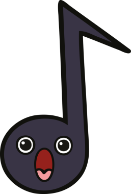 Bir insan tarafından çizilmiş güzel bir nota karikatürü.