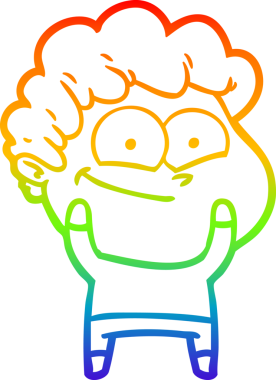 Bir insan tarafından çizilmiş mutlu bir adamın çizgi çizimi.