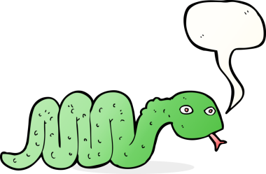 Bir insan tarafından çizilmiş komik bir çizgi film yılanı.