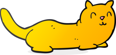 Bir insan tarafından çizilmiş serbest çizim çizgi film kedisi.