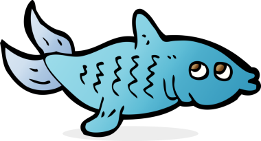 bir insan tarafından çizilmiş karikatür balığı