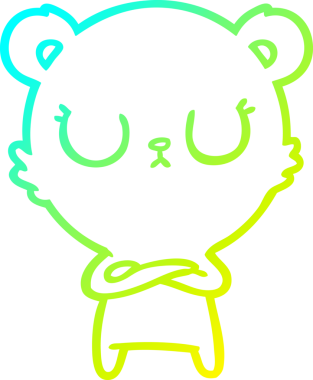 Bir insan tarafından çizilmiş barışçıl bir ayı yavrusunun soğuk gradyan çizgisi