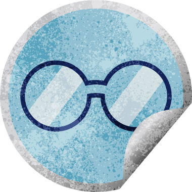 Bir insan tarafından çizilmiş grafik vektör illüstrasyon dairesel etiketi