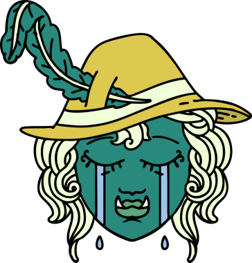 Retro Dövme Biçimi Ağlayan Ork Ozan karakteri Bir insan tarafından çizilmiş