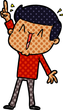 Bir insan tarafından çizilmiş mutlu bir adam.