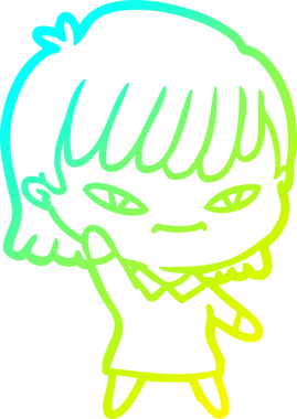 Bir insan tarafından çizilmiş bir karikatür kadın çizimi.