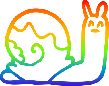 gökkuşağı gradyan çizgisi bir insan tarafından çizilmiş bir salyangoz çizgi