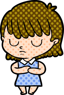 Bir insan tarafından çizilmiş karikatür kadın.