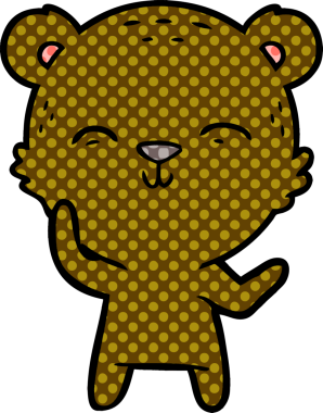 Bir insan tarafından çizilmiş mutlu çizgi film ayısı.