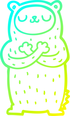 Bir insan tarafından çizilen çizgi film ayısının soğuk gradyan çizgisi.