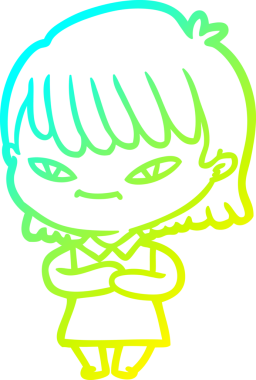 Bir insan tarafından çizilmiş bir karikatür kadın çizimi.