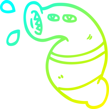 Bir insan tarafından çizilmiş bir çizgi film canavarı sülüğü çizimi.